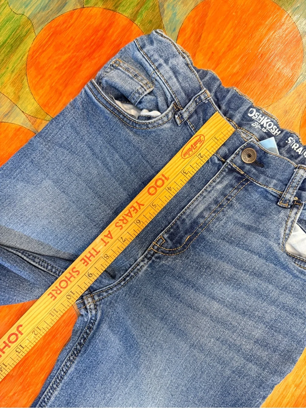 OshKosh B'gosh Jeans Boys Size 12R/12A Blue Straight Leg Adjustable Waist Pull O